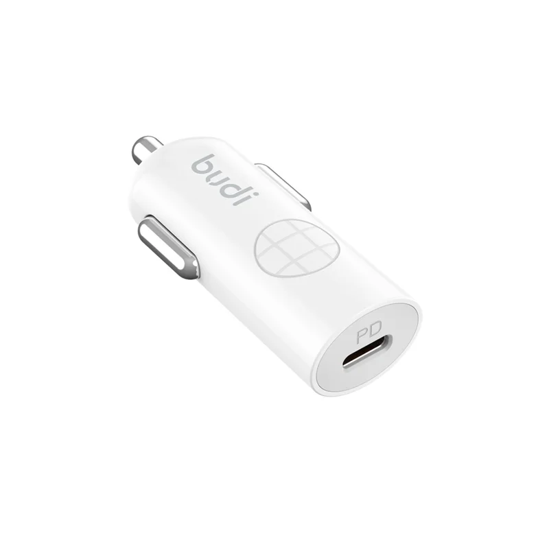 BUDI CC062TTTW USB-C 33W Car Charger Set with 1.2m 60W Type-C to Type-C Cable Mini Cigarette Lighter Adapter