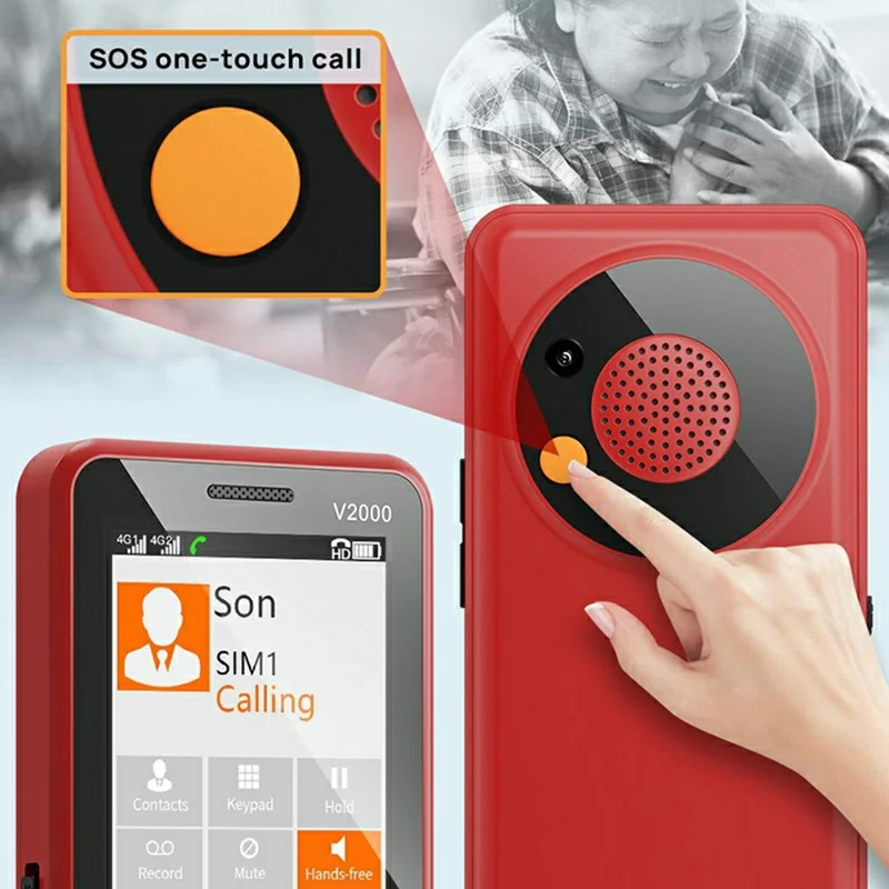 UNIWA V2000 2.4 Inch 4G Bar Phone Dual SIM Dual Standby Feature Phone - Black