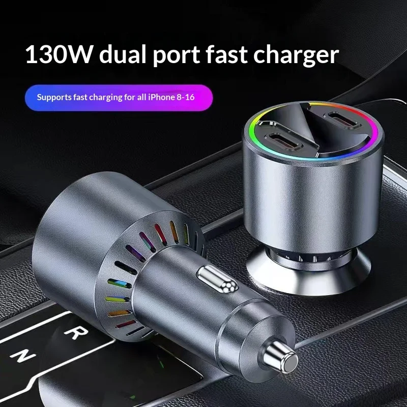 Bulk Purchasing Dual USB-C Ports Car Charger 65W Fast Charging Adapter for Laptops / Phones / Tablets - Black