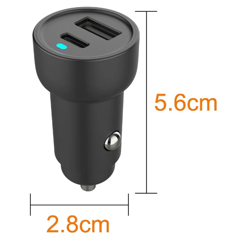 Adaptateur de charge rapide PD 3.0 + QC3.0 20 W avec ports USB-A et Type-C, chargeur pour voiture à double port - Noir, achat en vrac