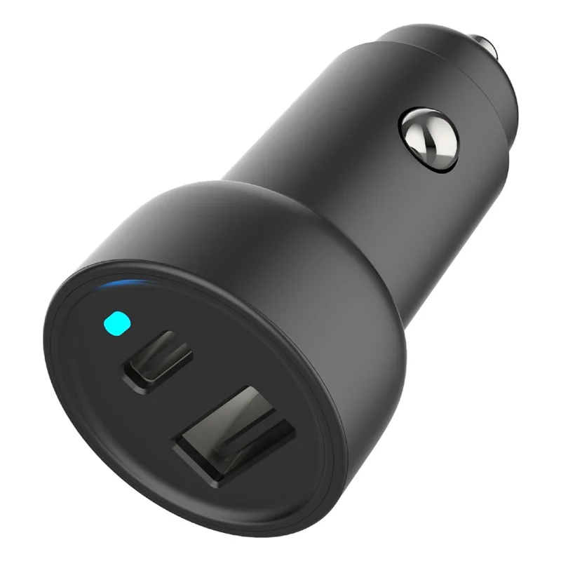 Bulk Purchasing PD 3.0 + QC3.0 18W Fast Charging Adapter USB-A + Type-C Dual Port Car Charger - Black