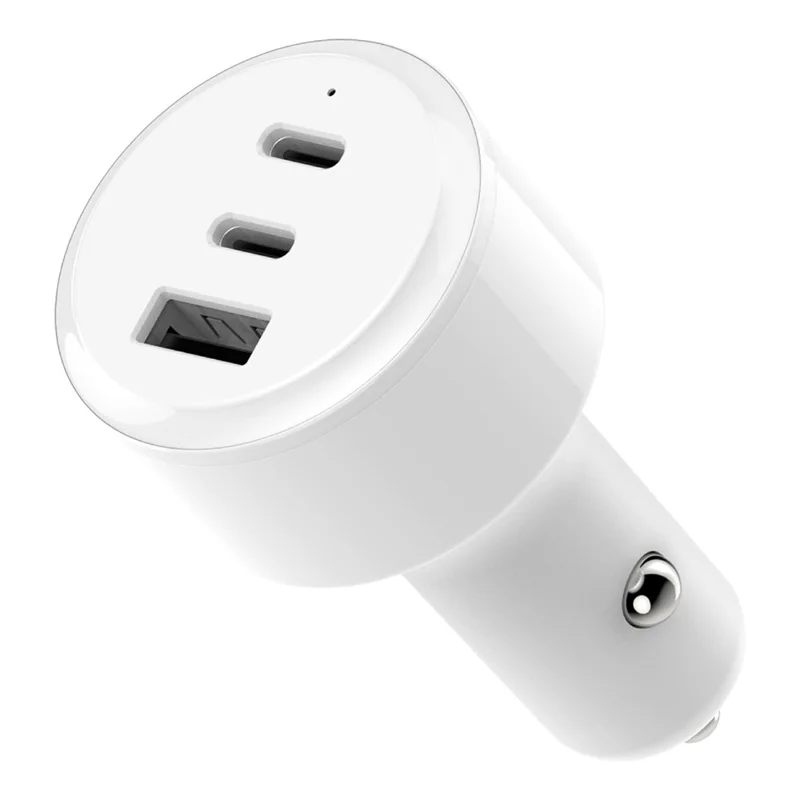 Bulk Purchasing PD 3.0 + QC3.0 80W Fast Charging 3-Port Adapter USB-A + Dual Type-C Car Charger - White