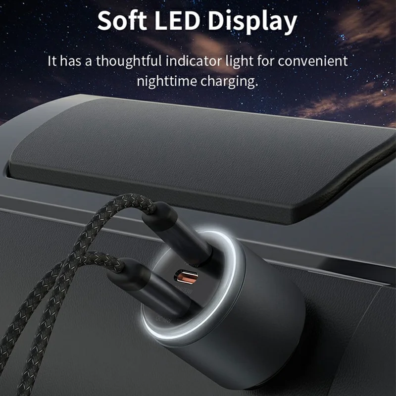 DEVIA EA508 Extreme Speed Series USB-A + Dual Type-C Charger 116W Metal Car Charger - Dark Grey