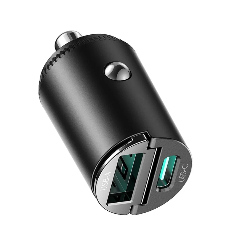 JOYROOM JR-CCN18 Adaptador de Carga Rápida PD 65W USB-A + USB-C Cargador para Coche de Doble Puerto - Negro