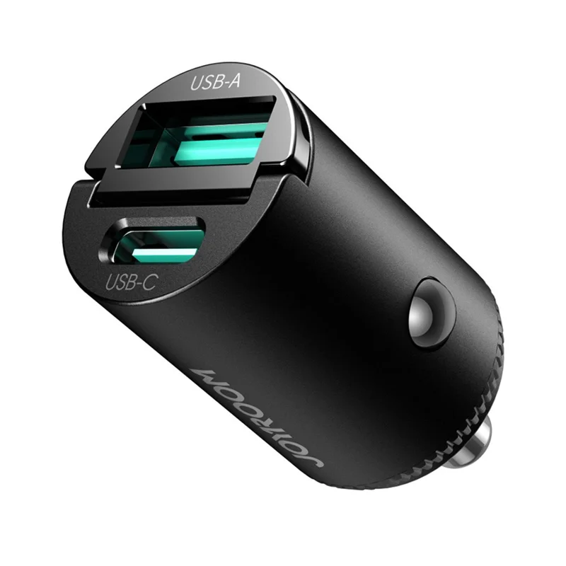 JOYROOM JR-CCN18 Adaptador de Carga Rápida PD 65W USB-A + USB-C Cargador para Coche de Doble Puerto - Negro