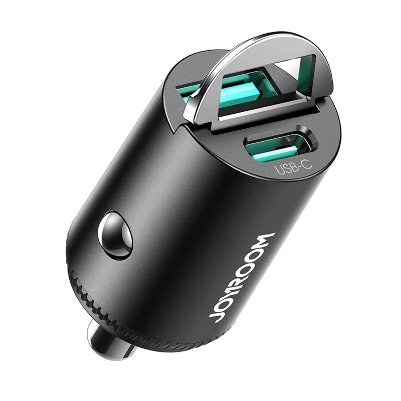 JOYROOM JR-CCN18 Adaptador de Carga Rápida PD 65W USB-A + USB-C Cargador para Coche de Doble Puerto - Negro