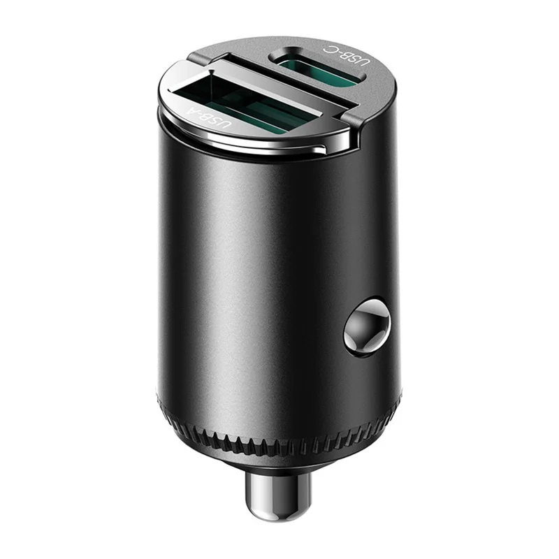 JOYROOM JR-CCN18 Adaptador de Carga Rápida PD 65W USB-A + USB-C Cargador para Coche de Doble Puerto - Negro