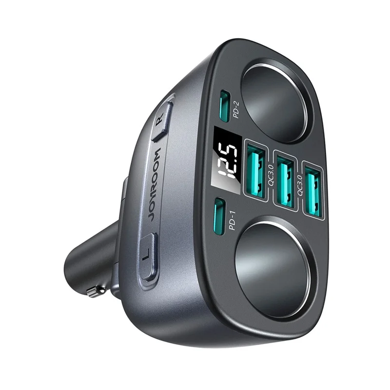 JOYROOM CL51 7-in-1 Auto-Ladegerät PD 45 W + QC 3.0 Zigarettenanzünder-Adapter für 12 V–24 V Fahrzeuge – Dunkelgrau