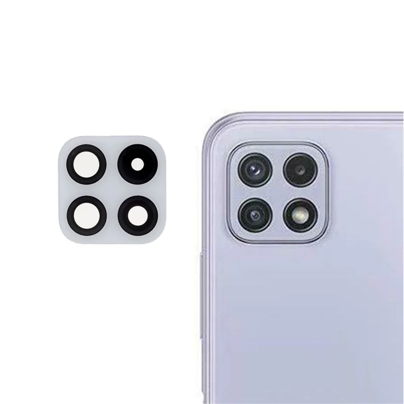 OEM Rear Camera Rim Lens Cover with Adhesive Sticker for Samsung Galaxy A22 4G (EU Version) A225 - White