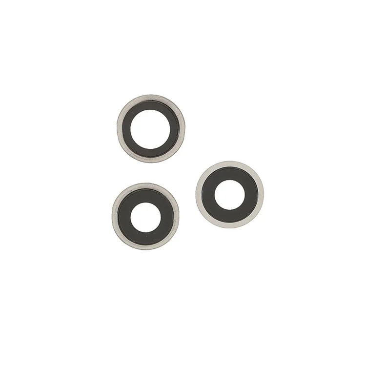 OEM Rear Back Camera Lens Ring Repair Cover with Glass Lens Replacement for iPhone 12 Pro 6.1 inch - Silver