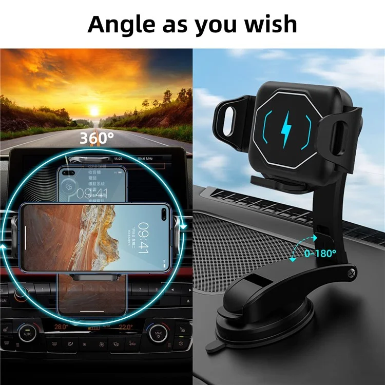 S15 Carro Painel Do Carro / Suporte De Ventilação De Ar Automático De Fixação Automática Carregador Sem Fio Suporte Suporte De Carregamento
