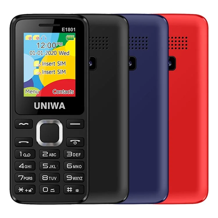 UNIWA E1801 Dual SIM 1.77 inch Mobile Phone 800mAh Battery 2G GSM Cellphone with Rear Camera and Flashlight - Blue