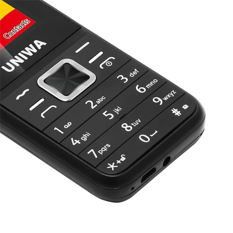 UNIWA E1802 2G Bar Phone 1800mAh Battery Function Cell Phone for Seniors and Kids - Dark Blue