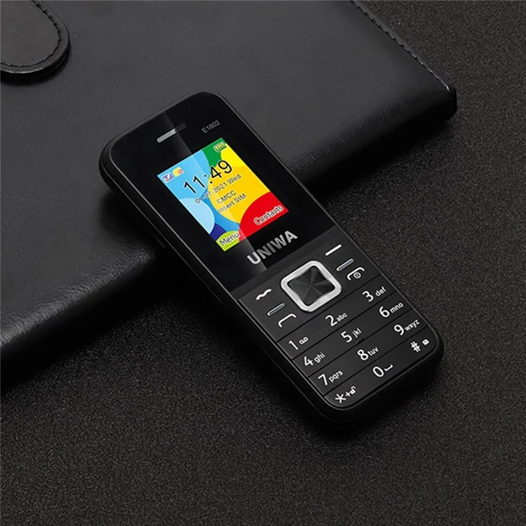 UNIWA E1802 2G Bar Phone 1800mAh Battery Function Cell Phone for Seniors and Kids - Dark Blue