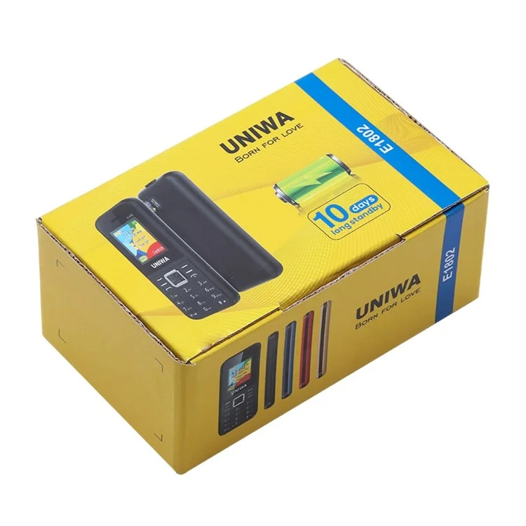 UNIWA E1802 2G Bar Phone 1800mAh Battery Function Cell Phone for Seniors and Kids - Dark Blue