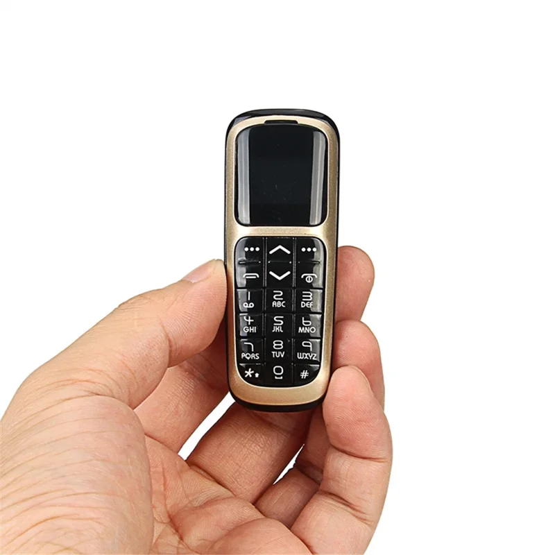 V2 SIM SIM 0,66 Polegada Mini Telefone Celular 260mAh Bateria GSM 2G Bluetooth Cellphone - Ouro