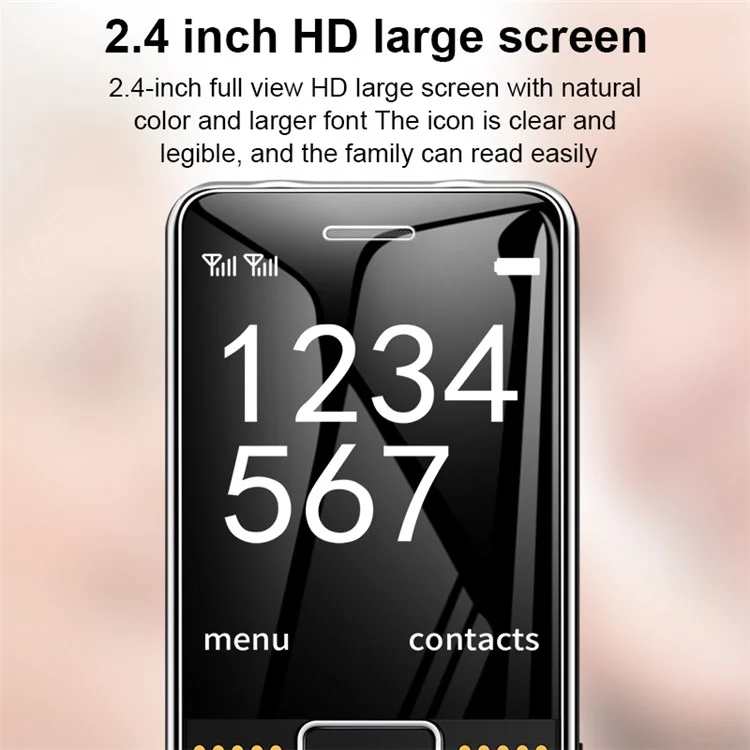G600 Dual SIM 2.4 inch Mobile Phone 6800mAh Battery 2G GSM Large Button Cellphone with Flashlight - Red