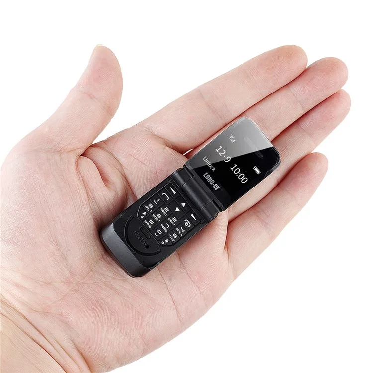 LONG-CZ J9 Teléfono Móvil Plegable Bluetooth Marcado Pequeño Teléfono Soporta Red 2G GSM 850 / 900 / 1800 / 1900MHz - Negro