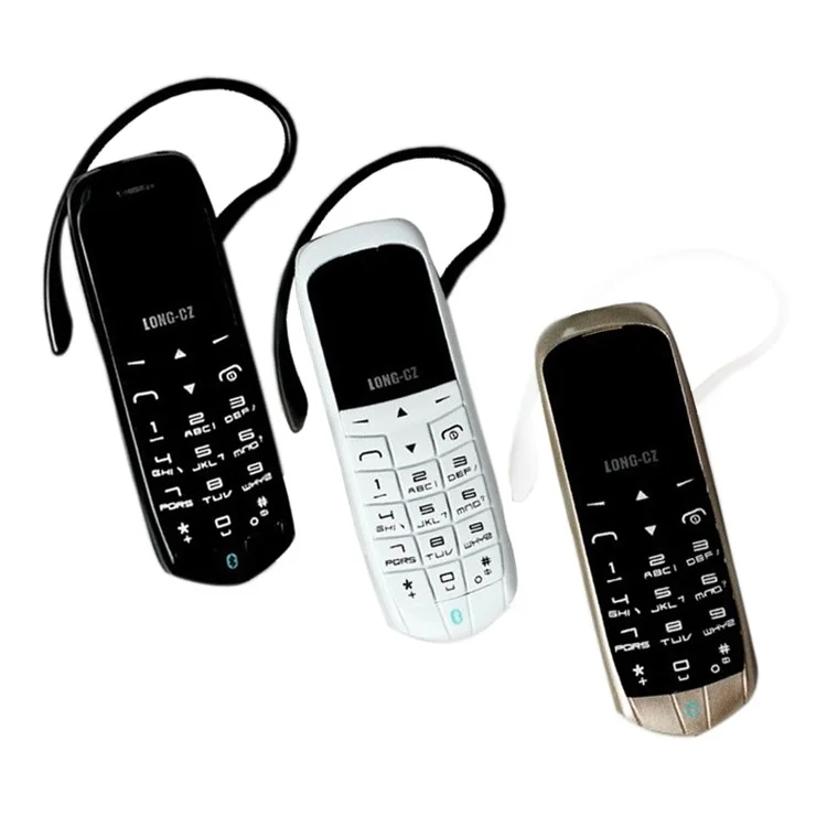 J8 0,66 Polegada Mini Celular Telefone Bluetooth Fone de Ouvido Dialer Suporte - Preto / Ouro