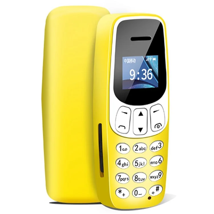 J7 World Smallest Phone Mini Cell Phone Bluetooth-compatible Phone MP3 Player with Voice Changer - Yellow