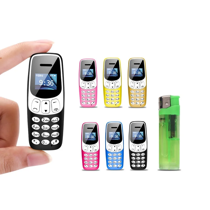 J7 World Smallest Phone Mini Cell Phone Bluetooth-compatible Phone MP3 Player with Voice Changer - Blue