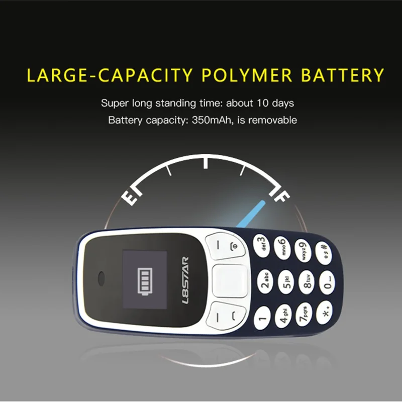 L8STAR BM10 Dual SIM Bluetooth-compatible Mini Bar Phone 2G GSM 0.66 Inch Screen Cell Phone - Orange