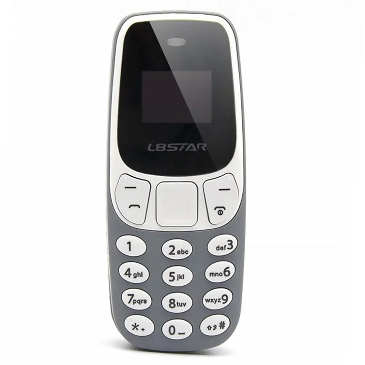 L8STAR BM10 Teléfono Mini Bar Dual SIM compatible con Bluetooth 2G GSM con Pantalla de 0,66 Pulgadas - Gris