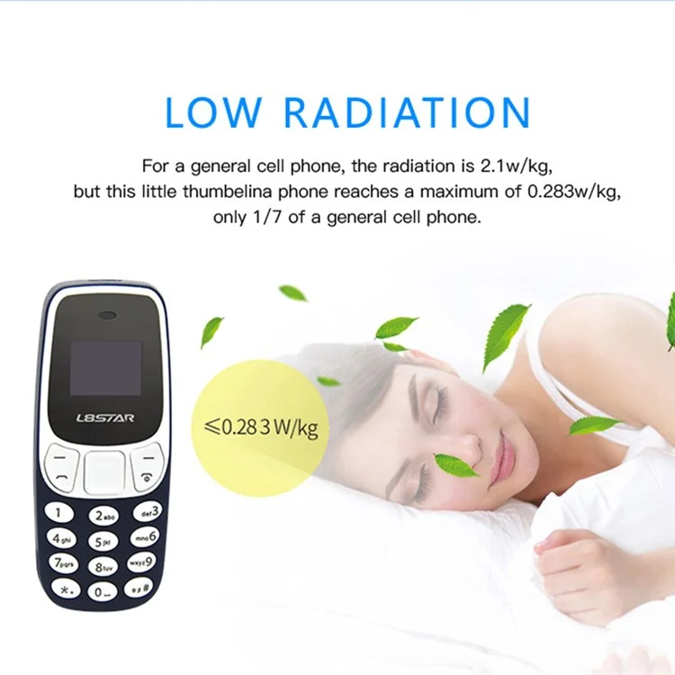 L8STAR BM10 Telefono Mini Bar compatibile Dual SIM Bluetooth 2G GSM Schermo 0,66 pollici - Rosso
