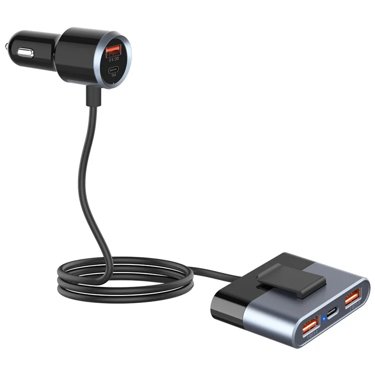 SC03 3 QC3.0 USB+2 Type-C PD Telefono di Ricarica Rapida Adattatore Progettazione Clip Extended Car Charger