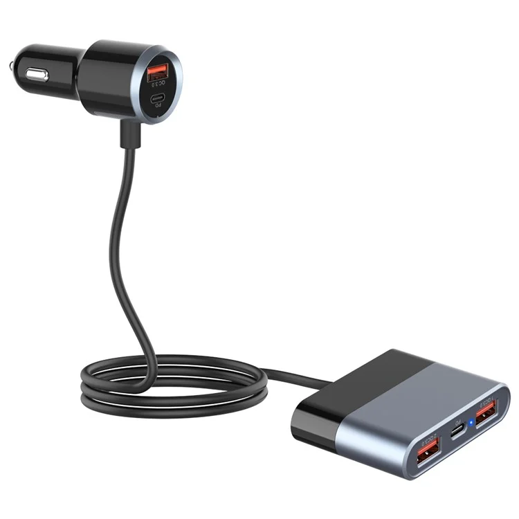 SC03 3 QC3.0 USB+2 Type-C PD Telefono di Ricarica Rapida Adattatore Progettazione Clip Extended Car Charger