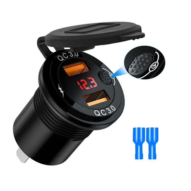 ZH-1427A1 Dual USB Port Car Charger Adattatore di Ricarica Rapida Con Schermata Digitale Con Schermata Digitale