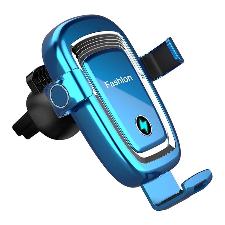 S19 Caricabatterie wireless per auto da 15 W Supporto per presa d'aria Porta telefono con rilevamento gravitazionale Ricarica wireless rapida Qi - Blu 