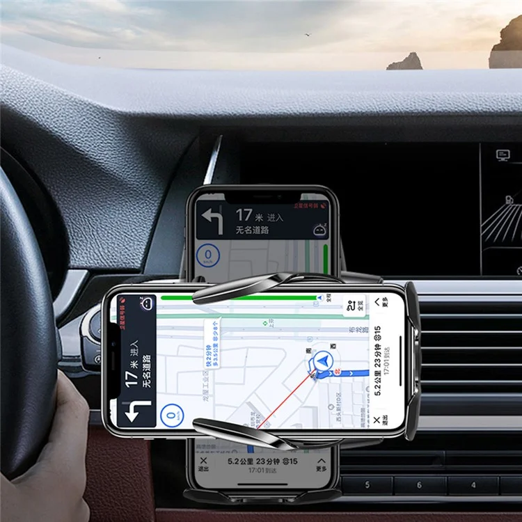 Q6 Drahtloses Auto Ladegerät Mount Infrarot Sensor Wireless Ladegerät Back Touch Auto Clamping Air Entlüftung Telefonhalter Support QC2.0 / 3.0 Protokoll