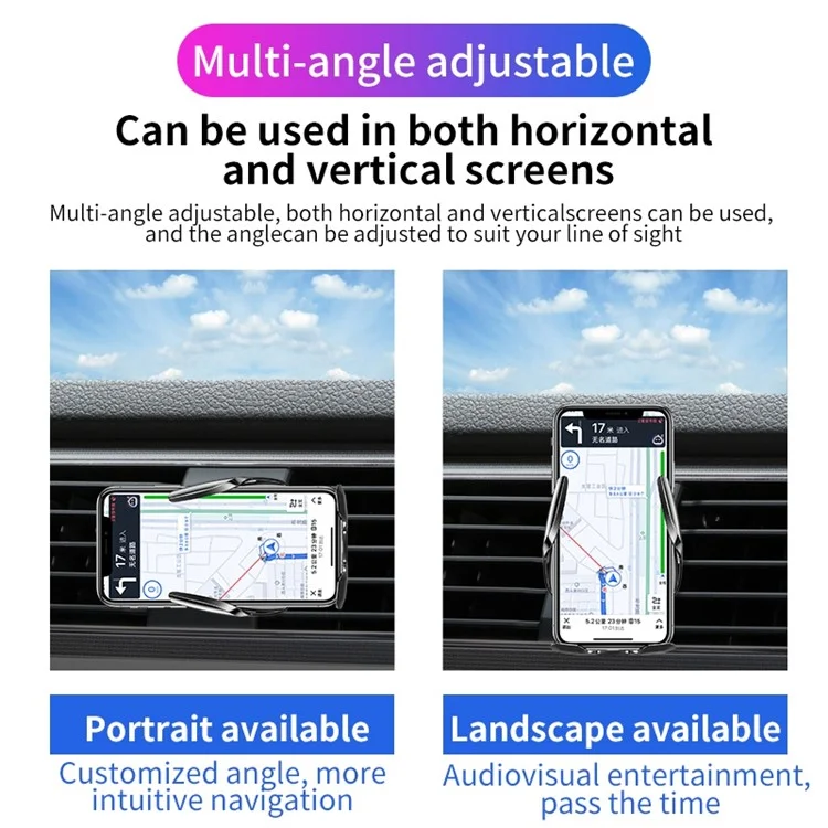 Q6 Drahtloses Auto Ladegerät Mount Infrarot Sensor Wireless Ladegerät Back Touch Auto Clamping Air Entlüftung Telefonhalter Support QC2.0 / 3.0 Protokoll