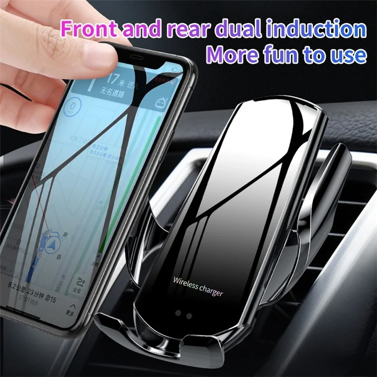 Q6 Drahtloses Auto Ladegerät Mount Infrarot Sensor Wireless Ladegerät Back Touch Auto Clamping Air Entlüftung Telefonhalter Support QC2.0 / 3.0 Protokoll