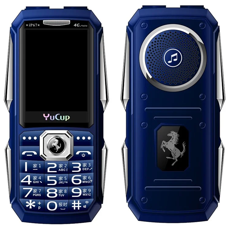 Yucup N503 IP67 Impresionante Anti-caída Del Teléfono Celular Resistente al Frío Linterna Doble de Gran Volumen de Edad Avanzada, Enchufe de la ue - Azul