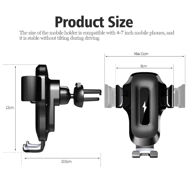 Chargeur de voiture sans fil X15 Smart Sensor, support de téléphone, chargement rapide pour iPhone 14 / 13 / 12 Series