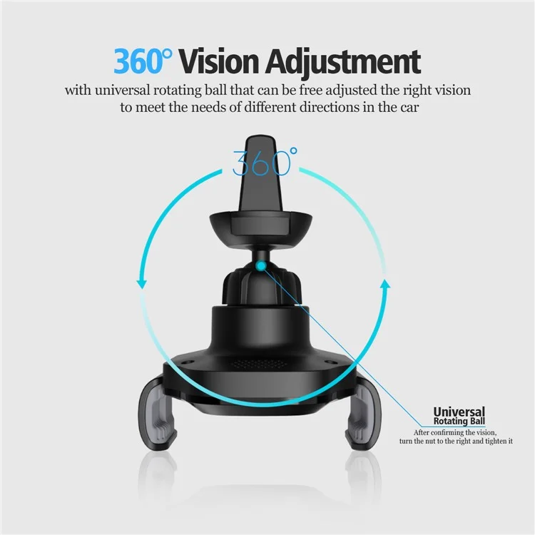 Chargeur de voiture sans fil X15 Smart Sensor, support de téléphone, chargement rapide pour iPhone 14 / 13 / 12 Series