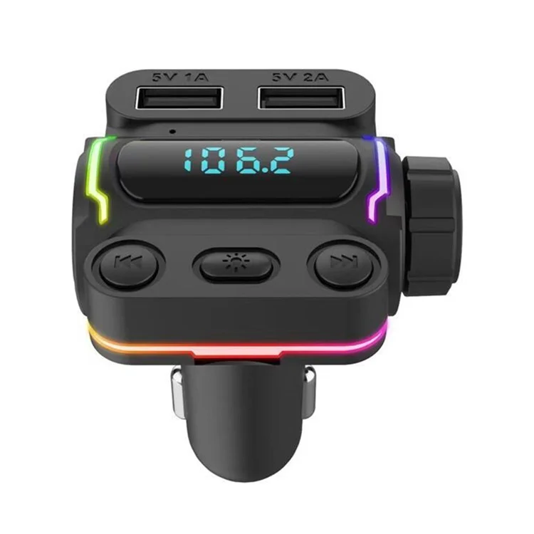 ABS Bluetooth-compatible FM Transmitter Hands-free Call Car MP3 Player Dual USB + Type-C PD 20W Car Charger