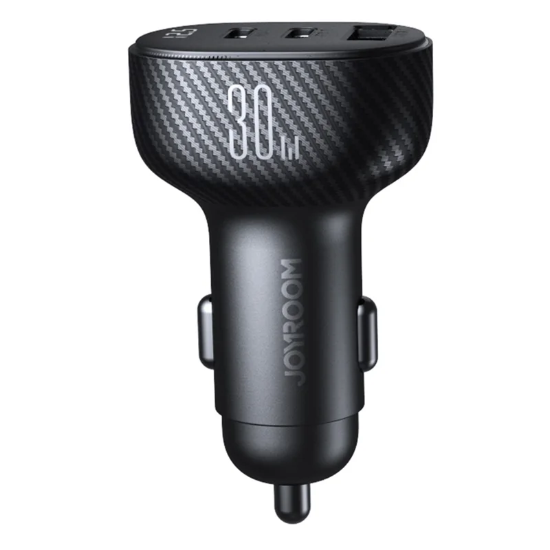 JOYROOM CCD04 30W 1 USB + 2 Type-C PC+ABS Digital Display Car Charger Phone Fast Charging Adapter