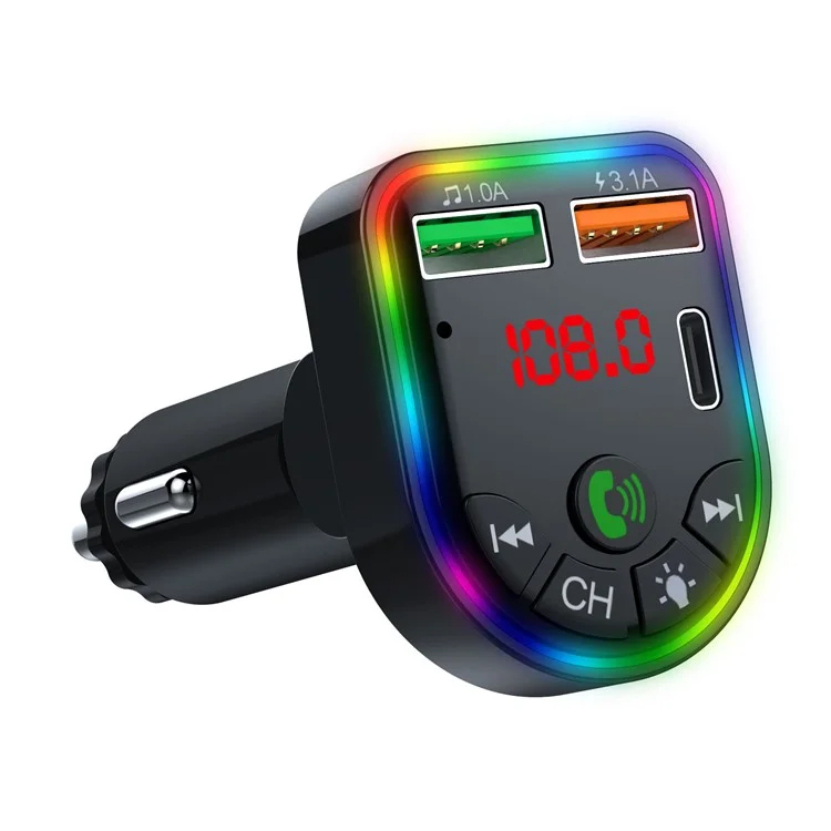 Appel mains-libres Bluetooth pour voiture P20 Lecteur MP3 audio numérique Écran de voiture Chargeur de voiture avec doubles ports USB