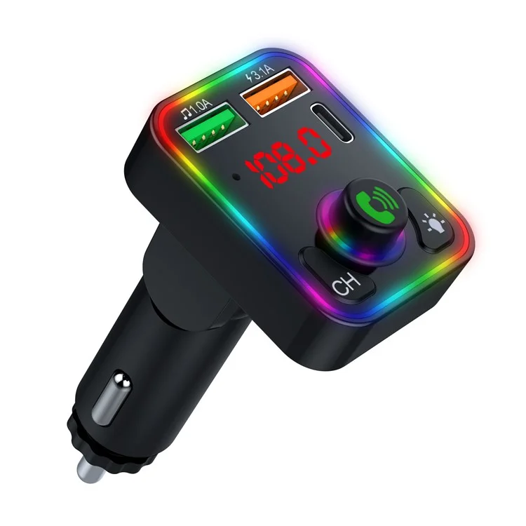 P3 Car MP3-Player FM-Sender PD Schnellladegerät + 2,4A Bluetooth Freisprecheinrichtung AUX Audio Autoladegerät