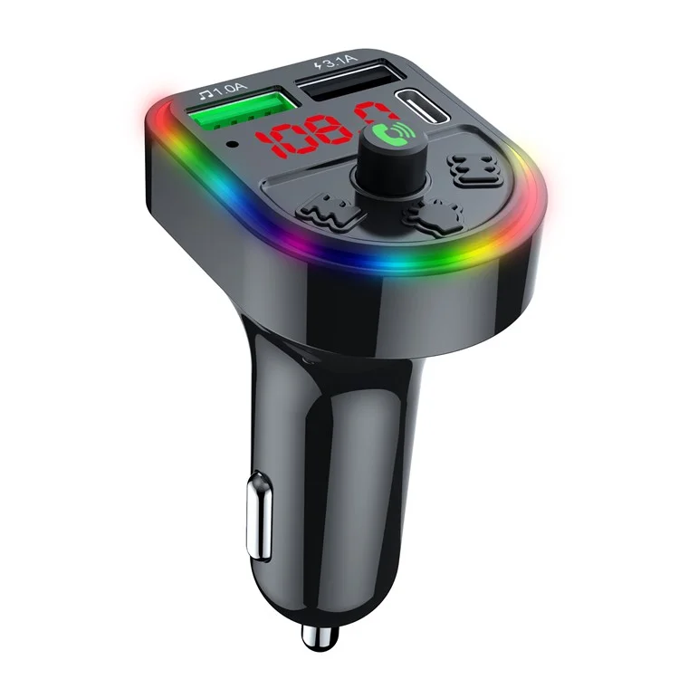F21 Bluetooth-Autoradapter Freisprecheinrichtung Anruf FM-Sender HiFi-Sound MP3-Musikplayer PD + USB-Autoladegerät
