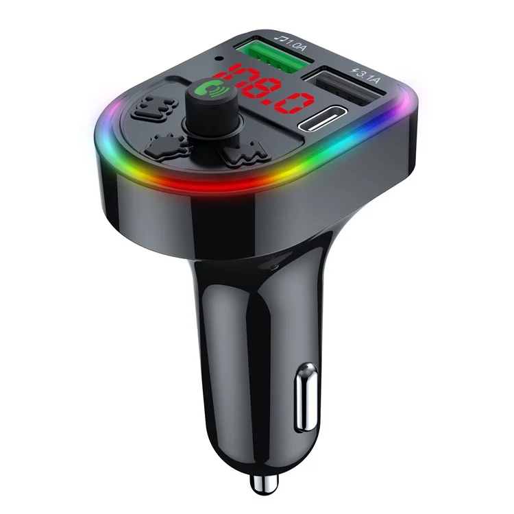 F21 Bluetooth-Autoradapter Freisprecheinrichtung Anruf FM-Sender HiFi-Sound MP3-Musikplayer PD + USB-Autoladegerät