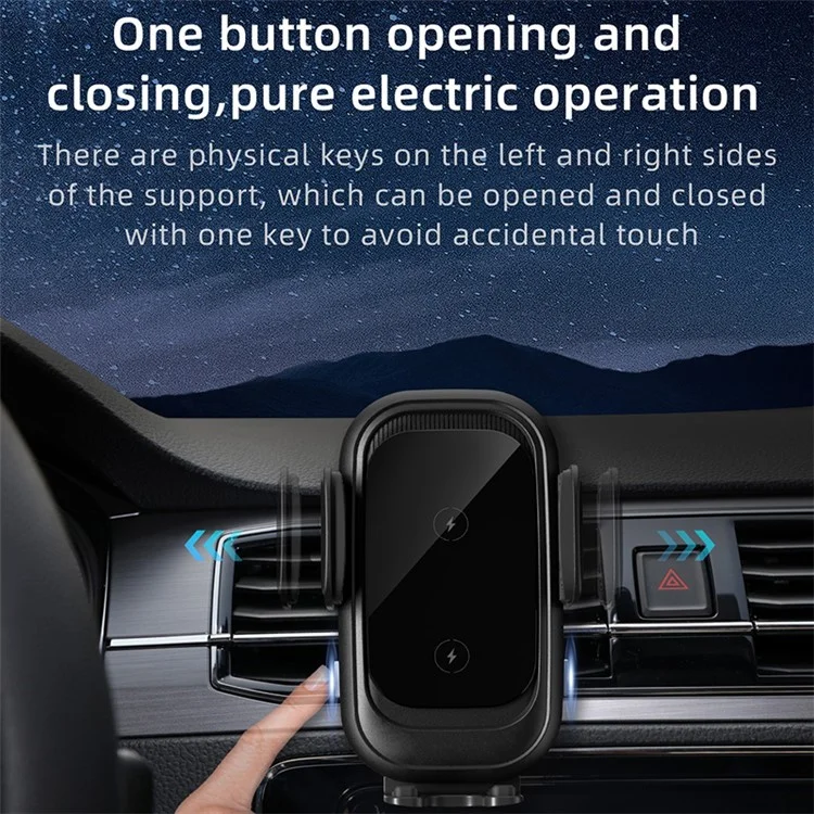 CW30 Cell Phone Holder Car Mount Dual Coil 15W Wireless Charger for Samsung Z Flip Series (CE Certified)