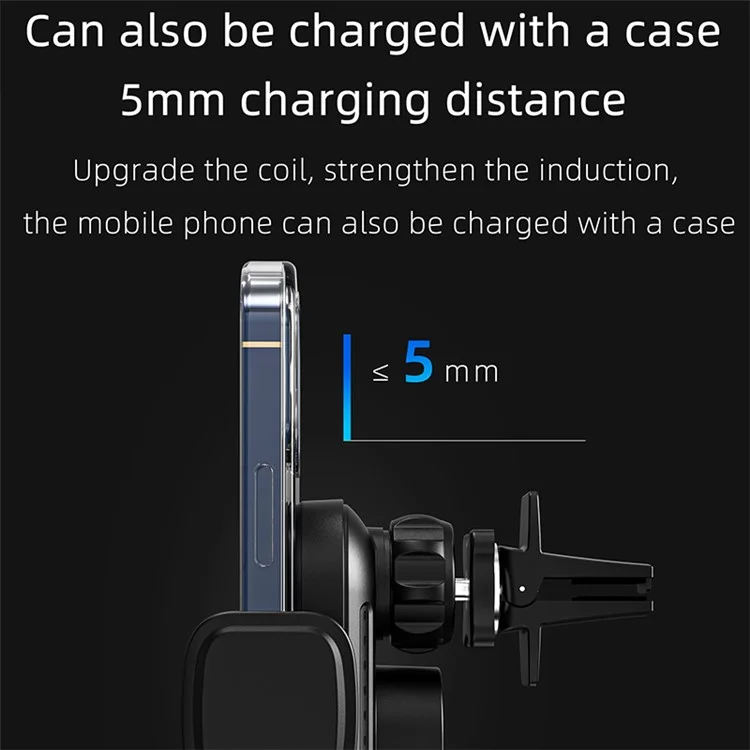 CW30 Cell Phone Holder Car Mount Dual Coil 15W Wireless Charger for Samsung Z Flip Series (CE Certified)