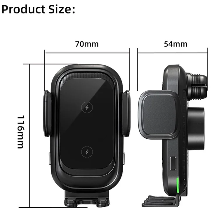 CW30 Cell Phone Holder Car Mount Dual Coil 15W Wireless Charger for Samsung Z Flip Series (CE Certified)