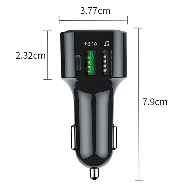 F10 kabellose Bluetooth-Freisprecheinrichtung für Autos mit Unterstützung für USB-Stick, MP3-Player und Ambientbeleuchtung 