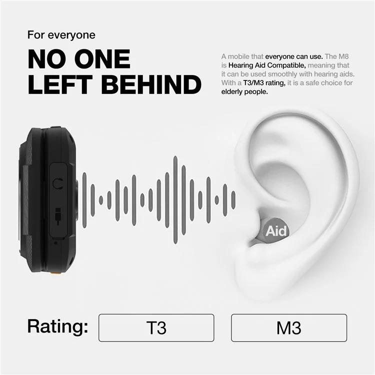 AGM M8 FLIP 4G Rugged Flip Phone Large Button Powerful Speaker Cell Phone, EU Plug