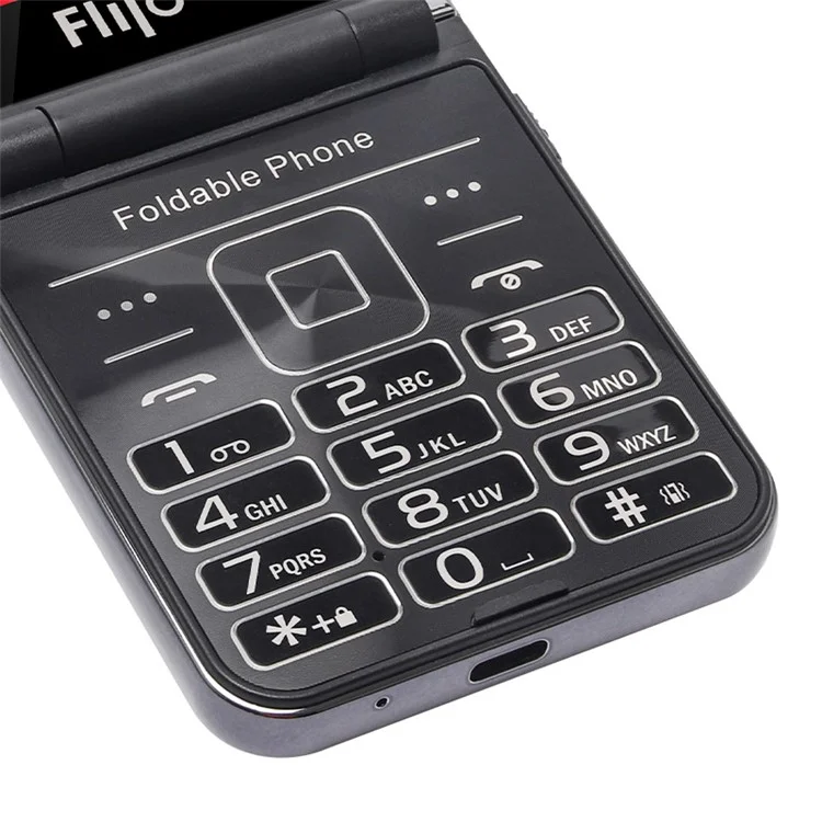 Téléphone portable à clapet avec 4 fentes pour cartes SIM, écran de 2,55 pouces - Noir / Pack de langues 4